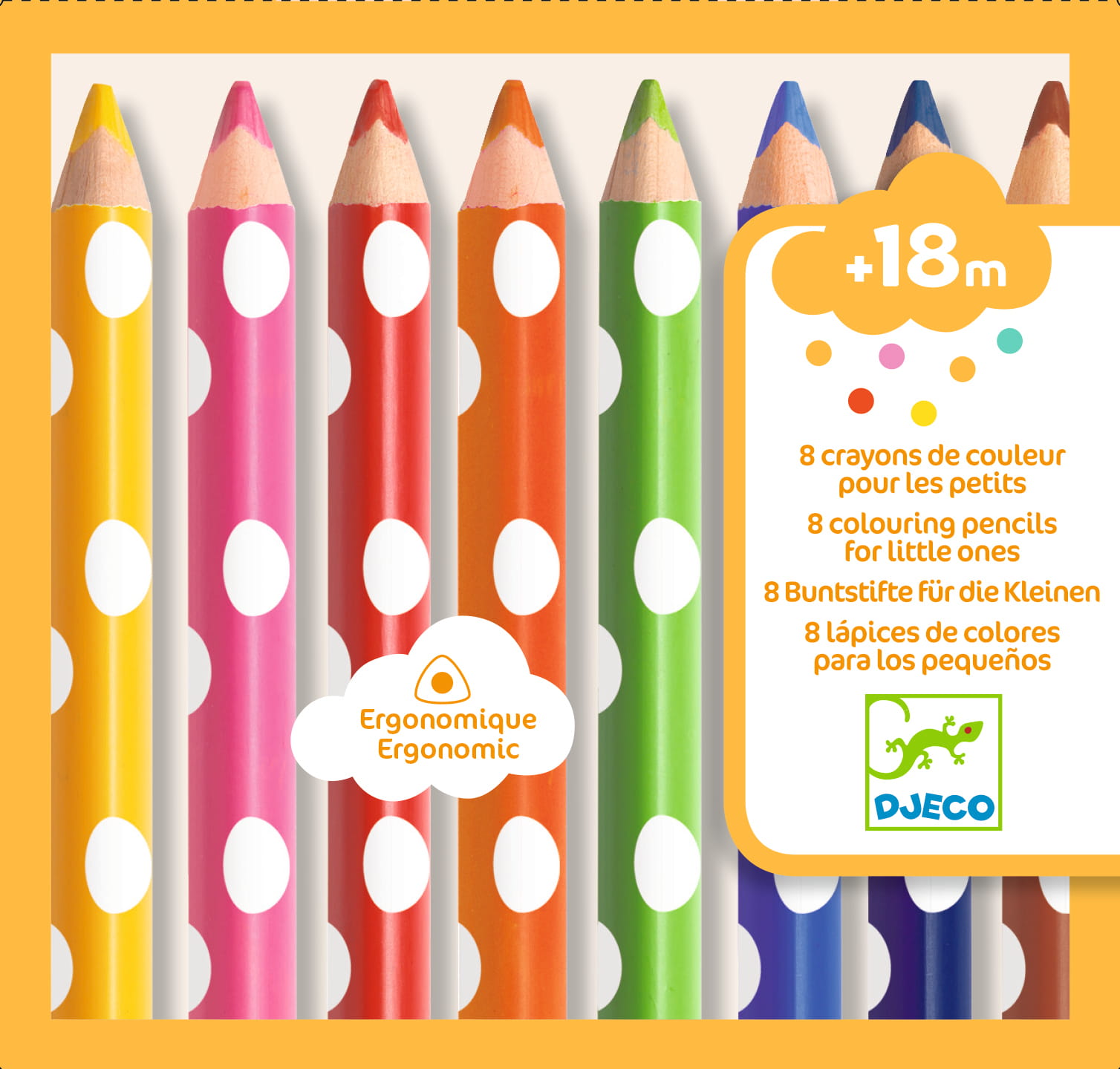 Djeco, Zestaw 8 kredek dla maluchów