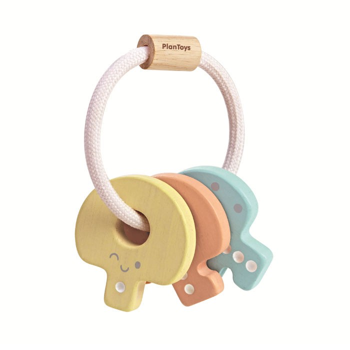 Plan Toys, Pastelowa grzechotka klucze Plan Toys, Pastelowa grzechotka klucze