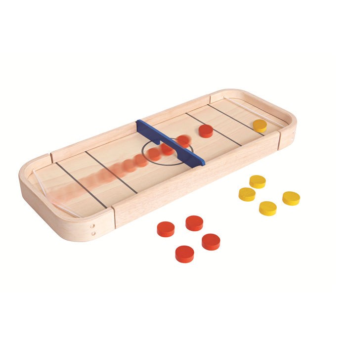 Plan Toys, Drewniana gra Shuffleboard i Cymbergaj 2w1