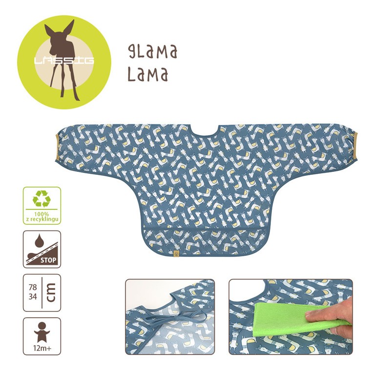 Lassig, Śliniak z długim rękawem Glama Lama blue Repreve Lassig, Śliniak z długim rękawem Glama Lama blue Repreve