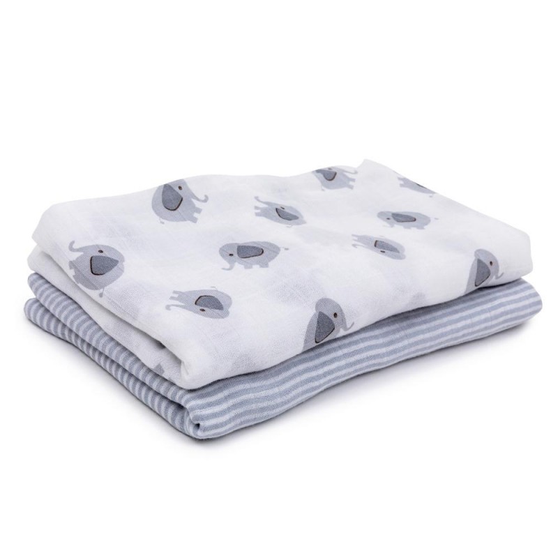 Purflo, Otulacz bambusowy Słonie - 2 szt.