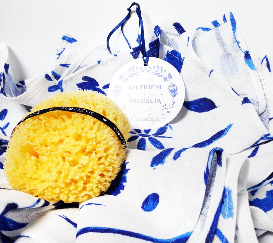 Lullalove, duża gąbka + myjka Kraina Mlekiem i Miłością Płynąca Lullalove, duża gąbka + myjka Kraina Mlekiem i Miłością Płynąca
