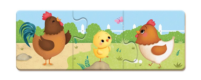 Janod, Trzyczęściowe puzzle Zwierzęta i ich dzieci 30 elementów Janod, Trzyczęściowe puzzle Zwierzęta i ich dzieci 30 elementów