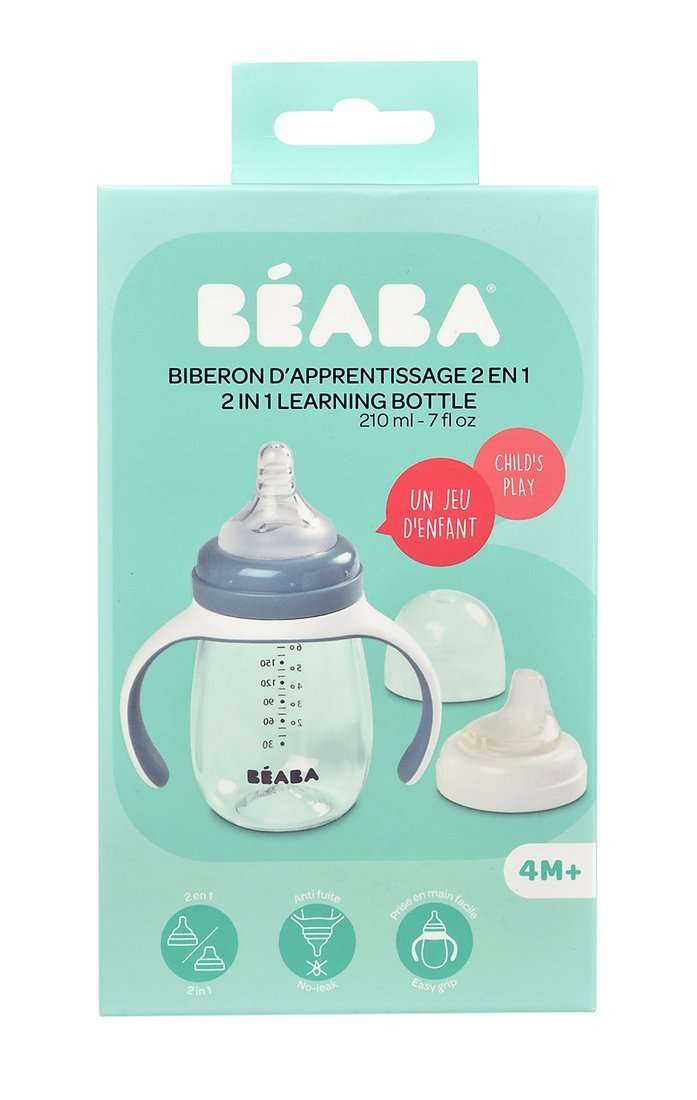 Beaba, Butelka treningowa 2 w 1 tritanowa 210 ml windy blue Beaba, Butelka treningowa 2 w 1 tritanowa 210 ml windy blue