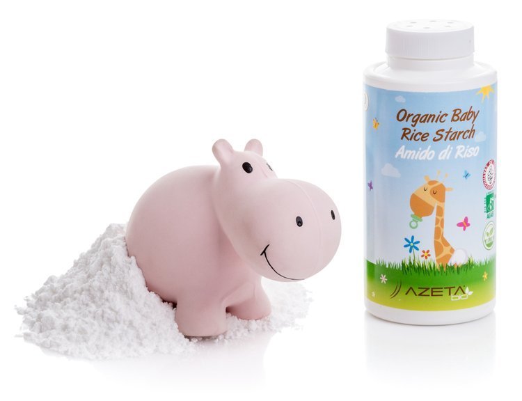 Azeta Bio, Organiczna skrobia ryżowa do kąpieli emolient dla niemowląt 100 g