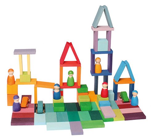 Grimm's, Geometryczne kolorowe klocki 74 el