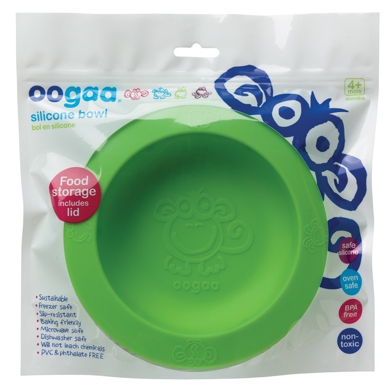 Oogaa, Green Bowl & Lid silikonowa miseczka z pokrywką