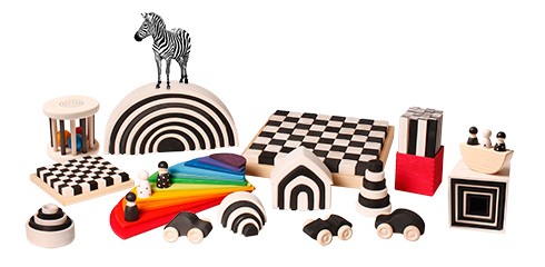 Grimm's, Mini rolka z kulkami, kolekcja naturalna, 1+