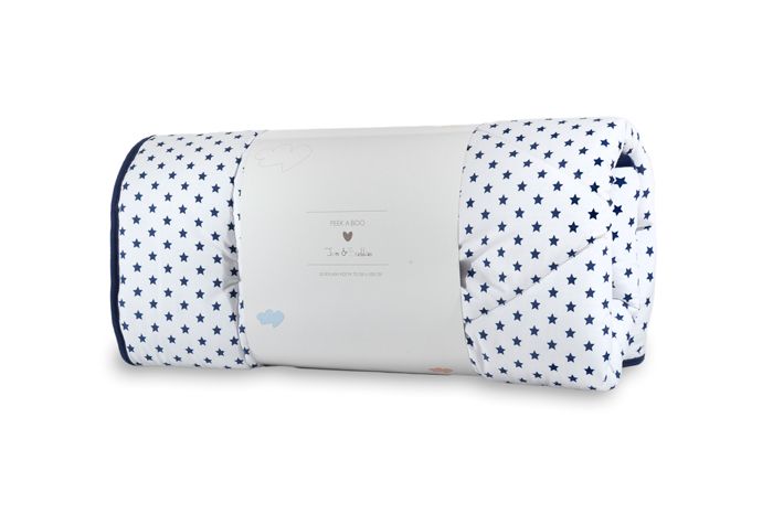 Kocyk mata w granatowe gwiazdki Kocyk mata w granatowe gwiazdki