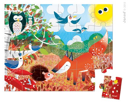 Janod, puzzle w walizce Las