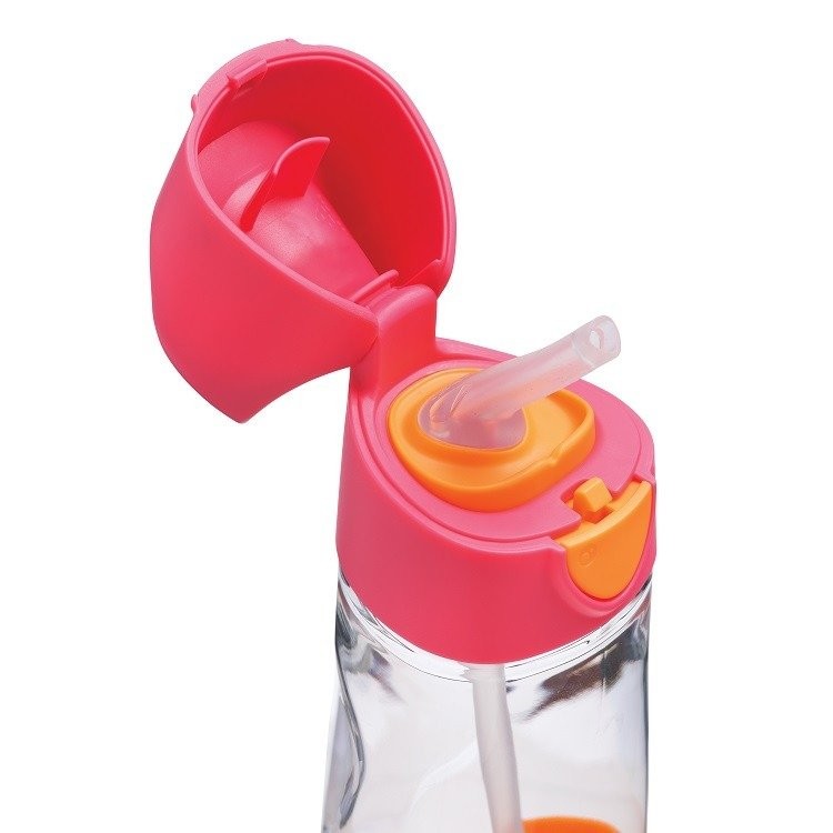 B.Box, Tritanowa butelka ze słomką 450 ml, strawberry shake B.Box, Tritanowa butelka ze słomką 450 ml, strawberry shake