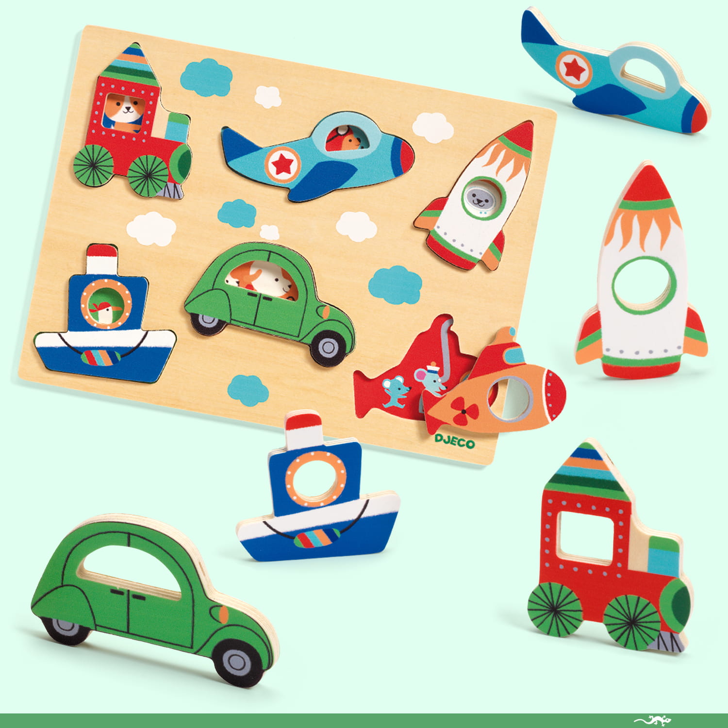 Djeco, Drewniane puzzle Pojazdy Djeco, Drewniane puzzle Pojazdy