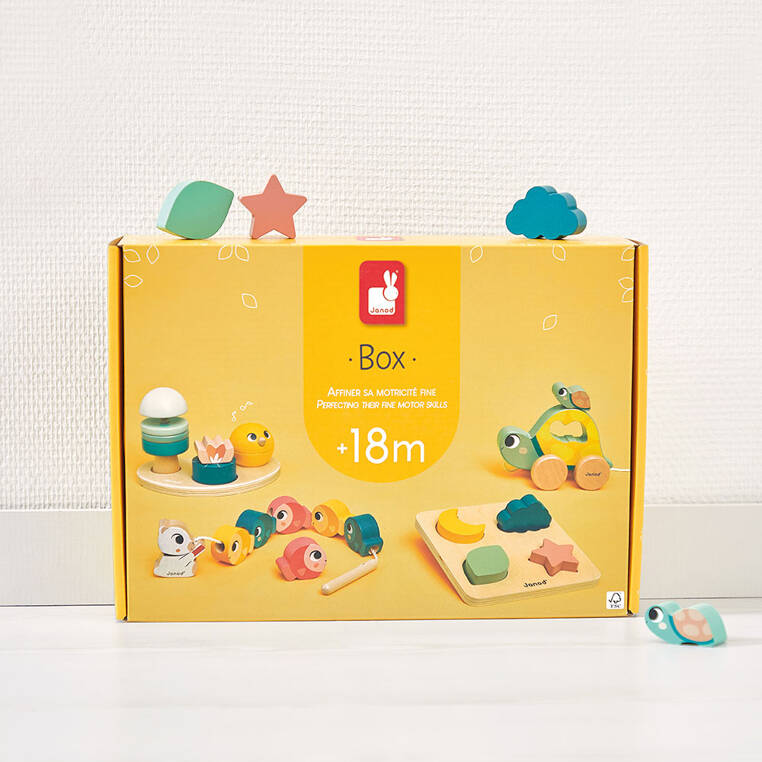 Janod, Zestaw zabawek edukacyjnych Box 18 Janod, Zestaw zabawek edukacyjnych Box 18