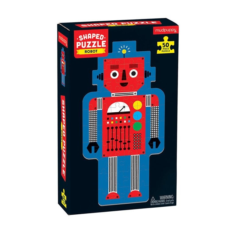 Mudpuppy, Puzzle w kształcie postaci Robot 50 elementów 4+