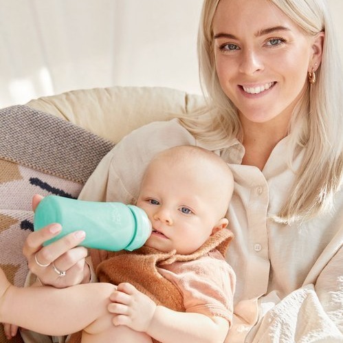 Everyday Baby, Szklana butelka ze smoczkiem M, 240 ml -