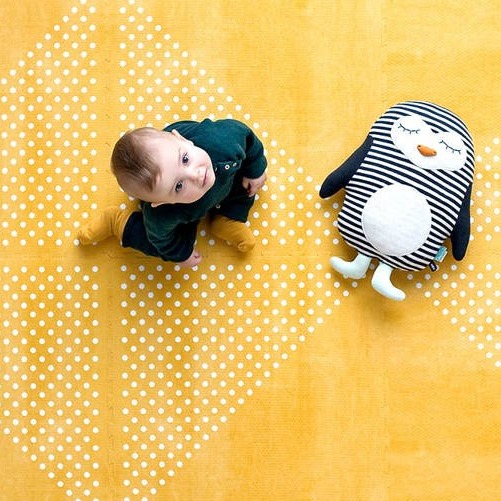 Toddlekind, Mata piankowa puzzle - Prettier Playmat Earth Mustard Flower