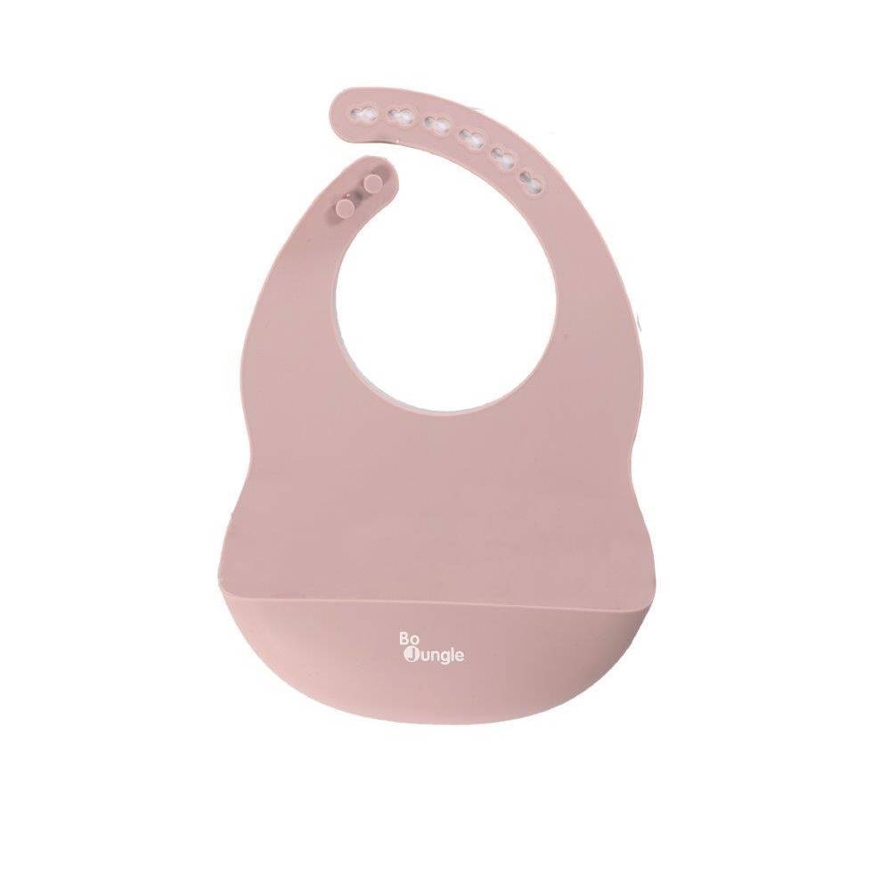 BO JUNGLE, B-Śliniak silikonowy z kieszonką - Pink