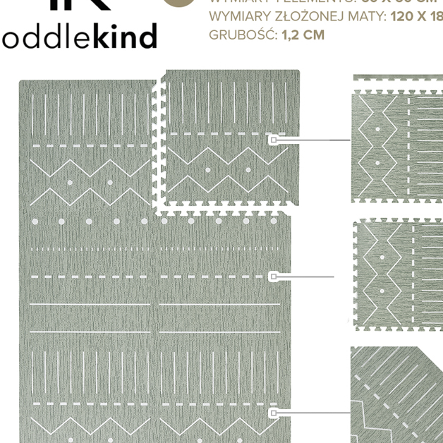 Mata piankowa puzzle duże Prettier Playmat zielona