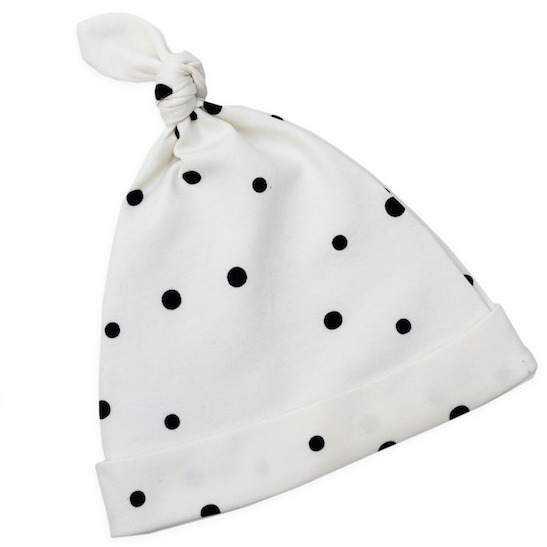 Sleepee, Czapeczka Krasnal 2 pack Czarne Kropki /Szare Kropki 2-4m