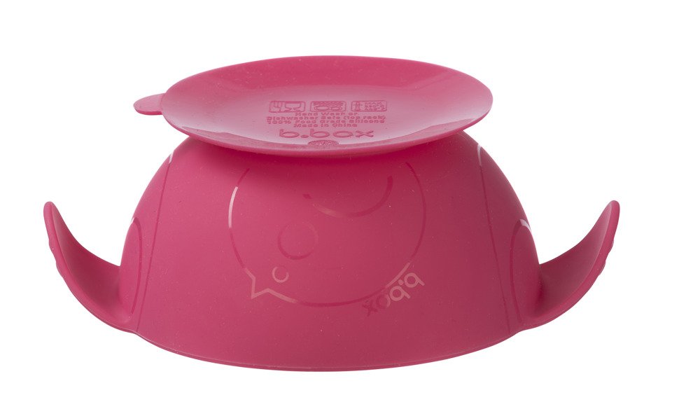 B.Box, Silikonowa miseczka przyssawką i łyżeczką, Strawberry shake B.Box, Silikonowa miseczka przyssawką i łyżeczką, Strawberry shake
