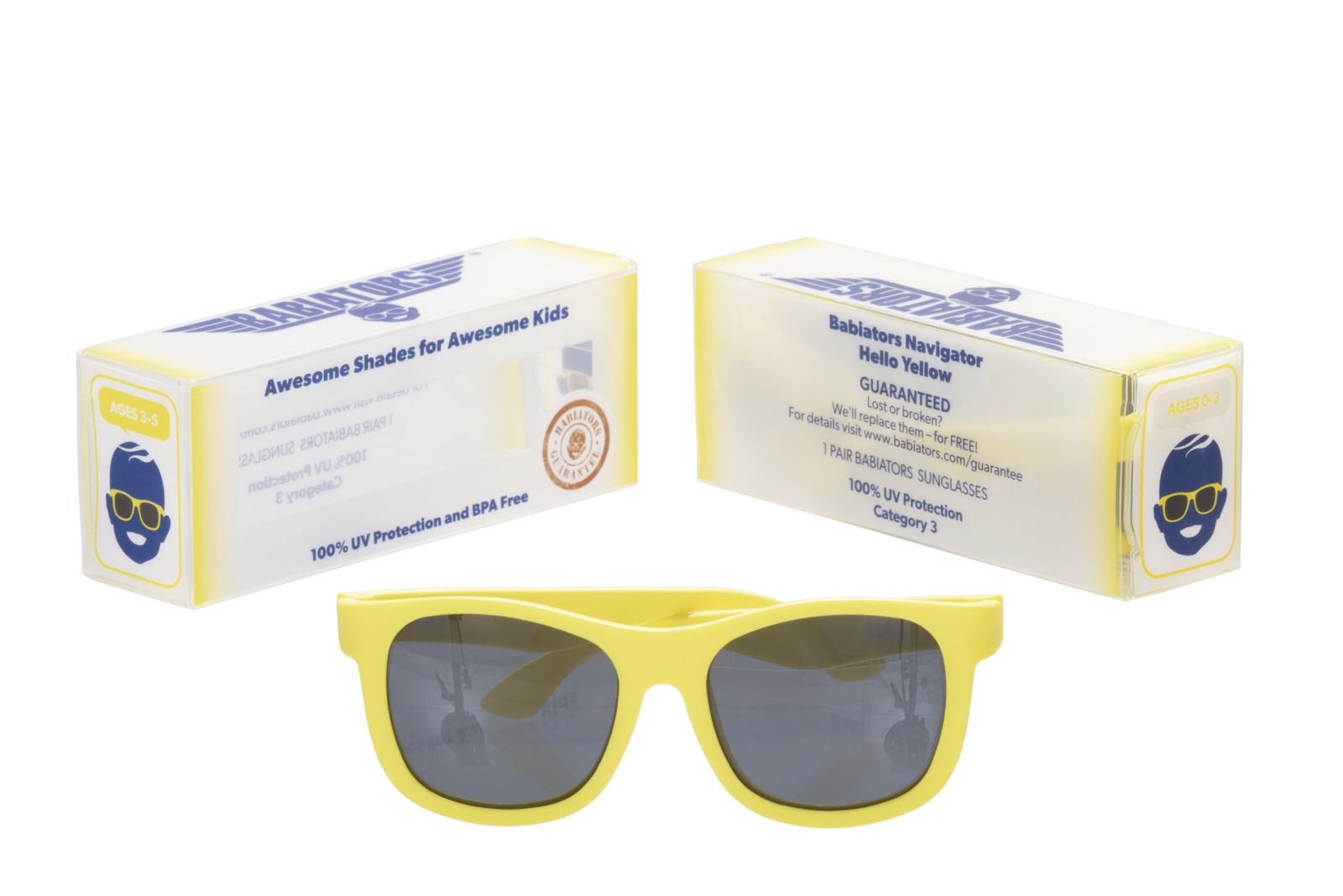 Babiators, Okulary przeciwsłoneczne dla dzieci Classic Hello Yellow 3+