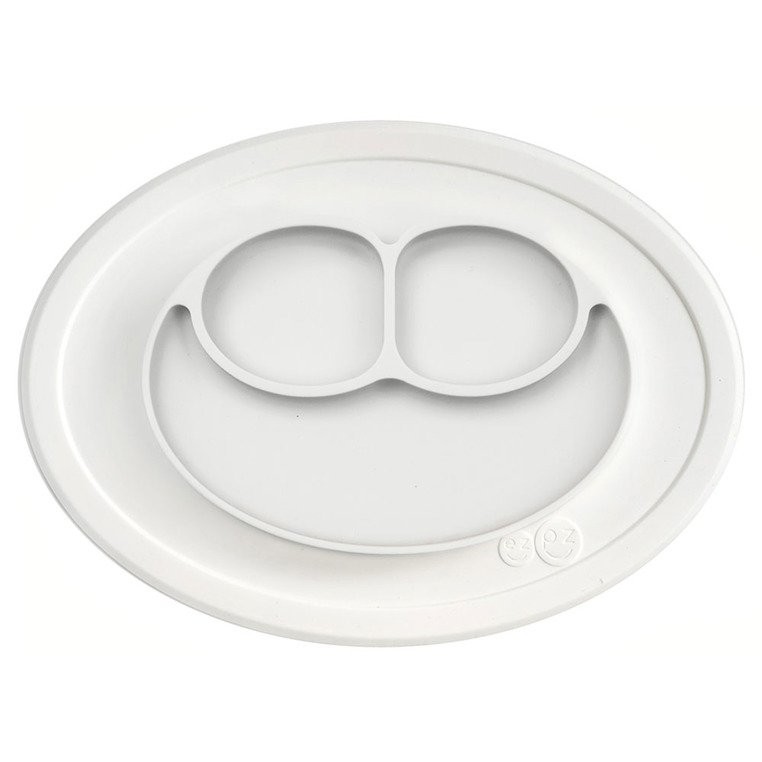 EZPZ, Silikonowy talerzyk z podkładką mały 2w1 Mini Mat biały EZPZ, Silikonowy talerzyk z podkładką mały 2w1 Mini Mat biały