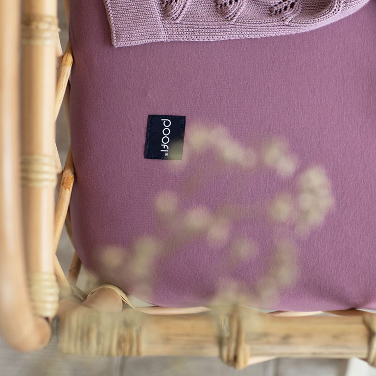 Poofi, Prześcieradło Organic&Color 60x120 - fiołek