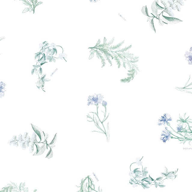 LULLALOVE, Rożek / mata niemowlęca zielnik niebieski