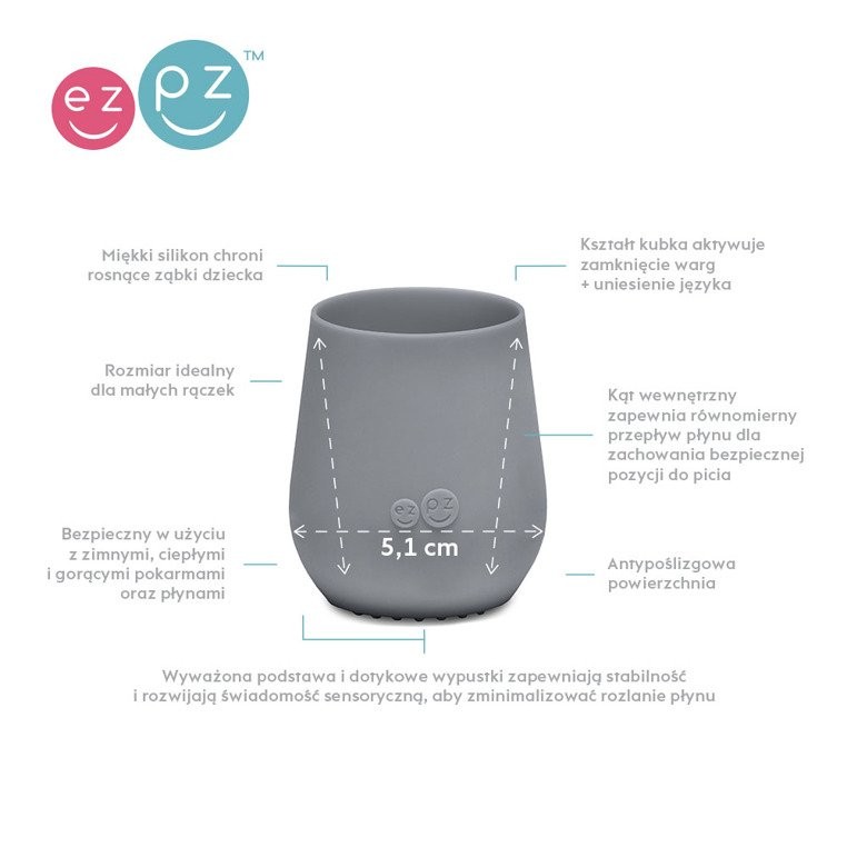 EZPZ, Komplet pierwszych naczyń silikonowych First Foods Set szary