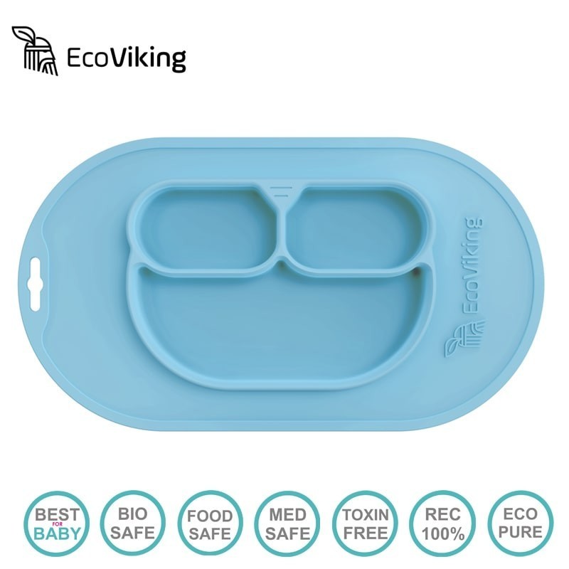 Eco Viking, BLW 4 in 1 Eating Helper Owl Arctic Blue