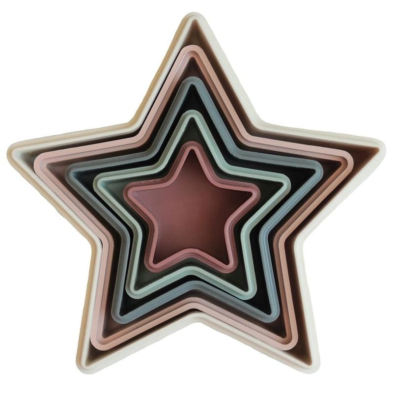 Mushie - Piramidka sensoryczna NESTING STAR