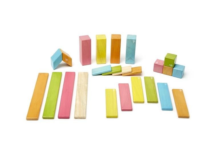 Tegu, Drewniane klocki magnetyczne CLASSICS zestaw 24szt Tints Tegu, Drewniane klocki magnetyczne CLASSICS zestaw 24szt Tints