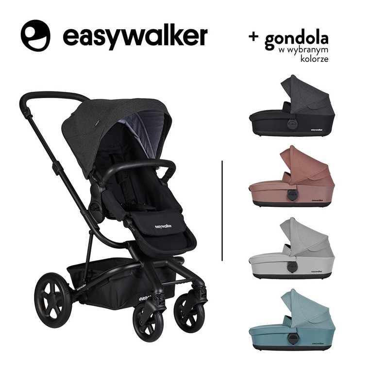 Easywalker, Harvey² Wózek głęboko-spacerowy Night Black (zawiera stelaż, siedzisko z budką i pałąkiem) Easywalker, Harvey² Wózek głęboko-spacerowy Night Black (zawiera stelaż, siedzisko z budką i pałąkiem)