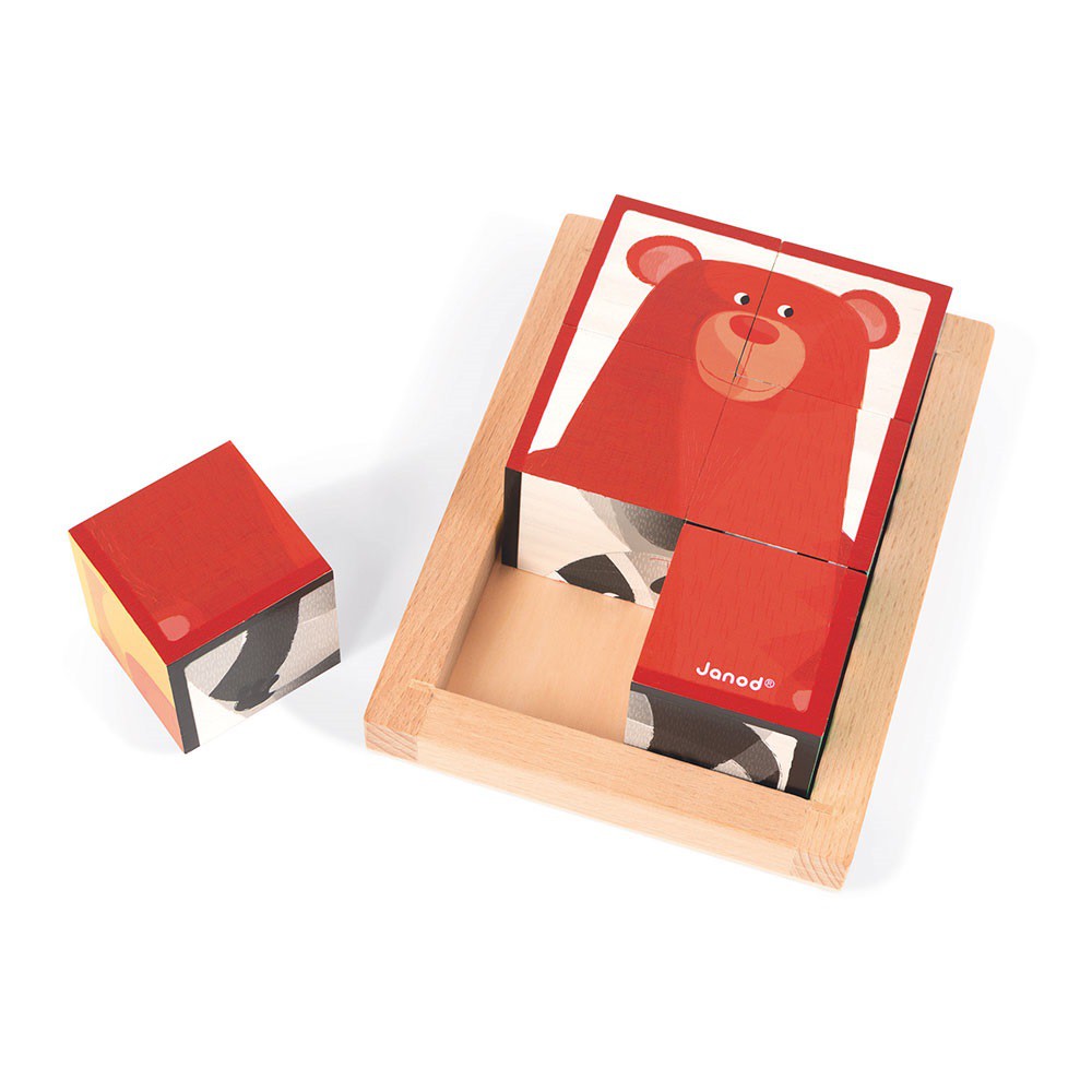 Janod, klocki drewniane 6 elementów puzzle Baby Forest Janod, klocki drewniane 6 elementów puzzle Baby Forest