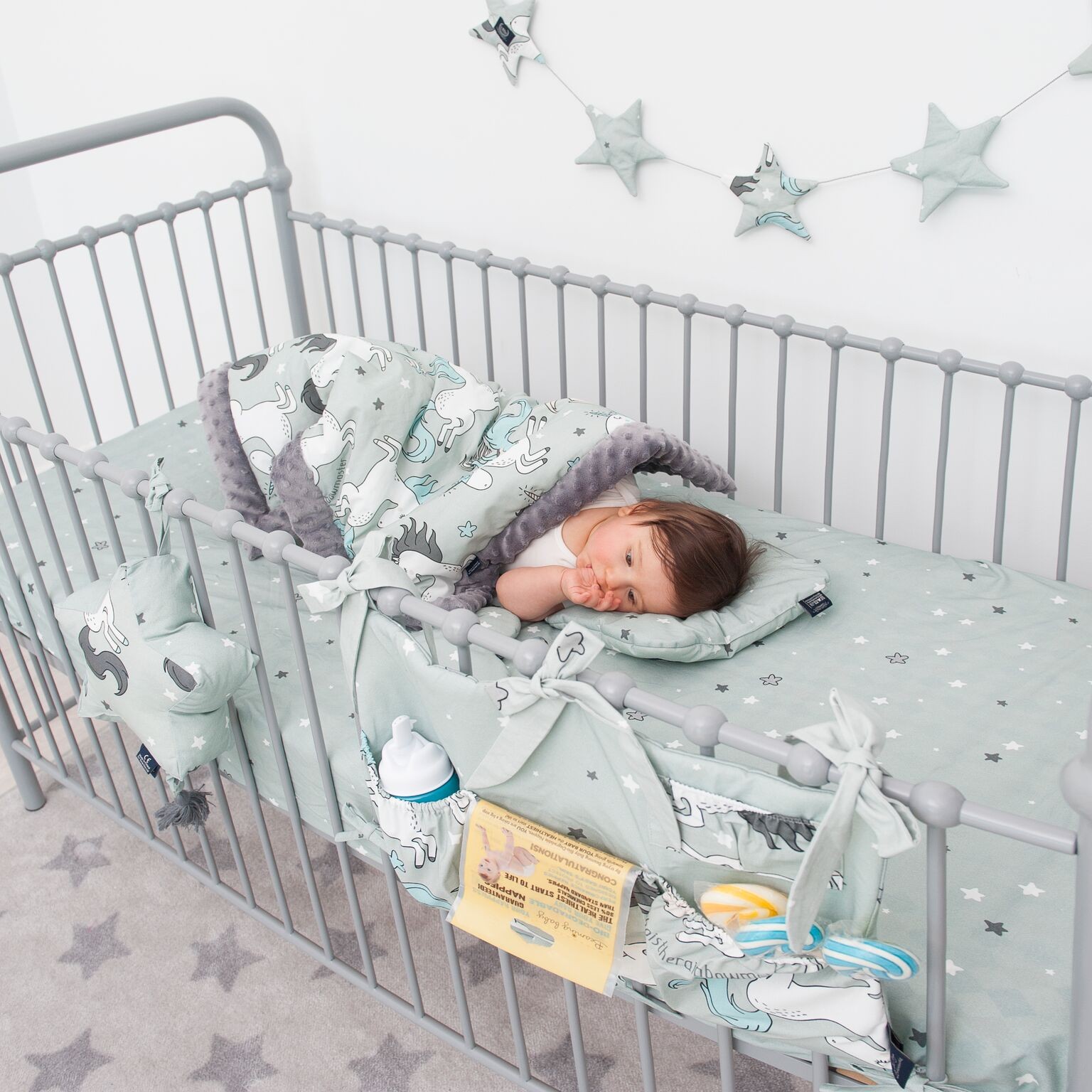 La Millou, Kocyk niemowlaka -Unicorn Rainbor Knight - Grey