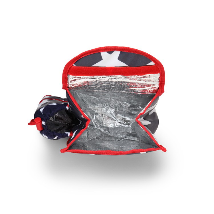 Plecak lunchbox z osobną kieszonką na picie granatowy w gwiazdy