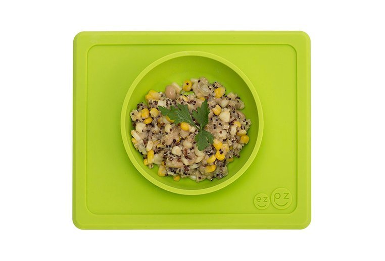 EZPZ, Silikonowa miseczka z podkładką 2w1 Mini Bowl zielony EZPZ, Silikonowa miseczka z podkładką 2w1 Mini Bowl zielony