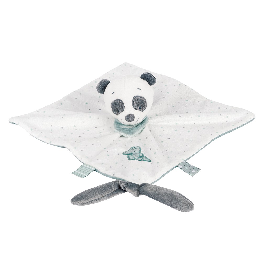 Nattou, Przytulanka/Pacynka doudou z zawieszką na smoczek Panda Loulou Nattou, Przytulanka/Pacynka doudou z zawieszką na smoczek Panda Loulou