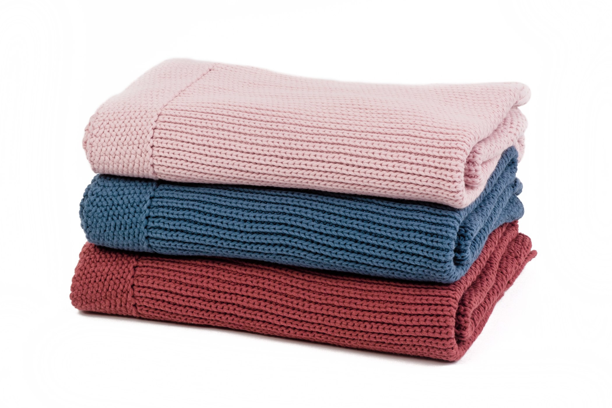 Poofi, Tkany Kocyk z Bawełny Organicznej VINTAGE PINK