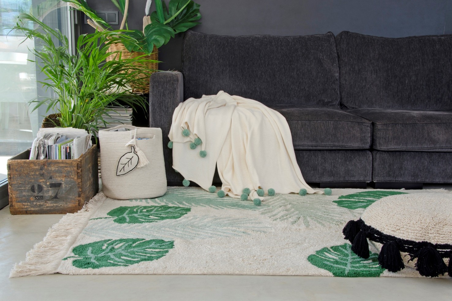 Lorena Canals, Dywan do prania w pralce Tropical Green Lorena Canals, Dywan do prania w pralce Tropical Green