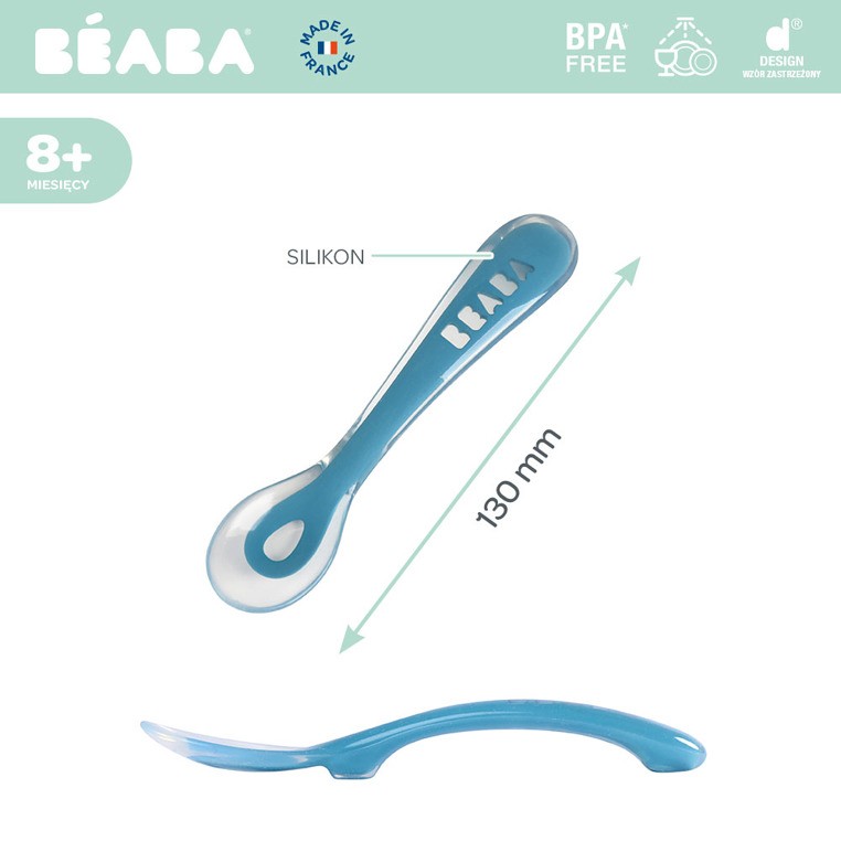 Beaba, Łyżeczka silikonowa 8m+ blue