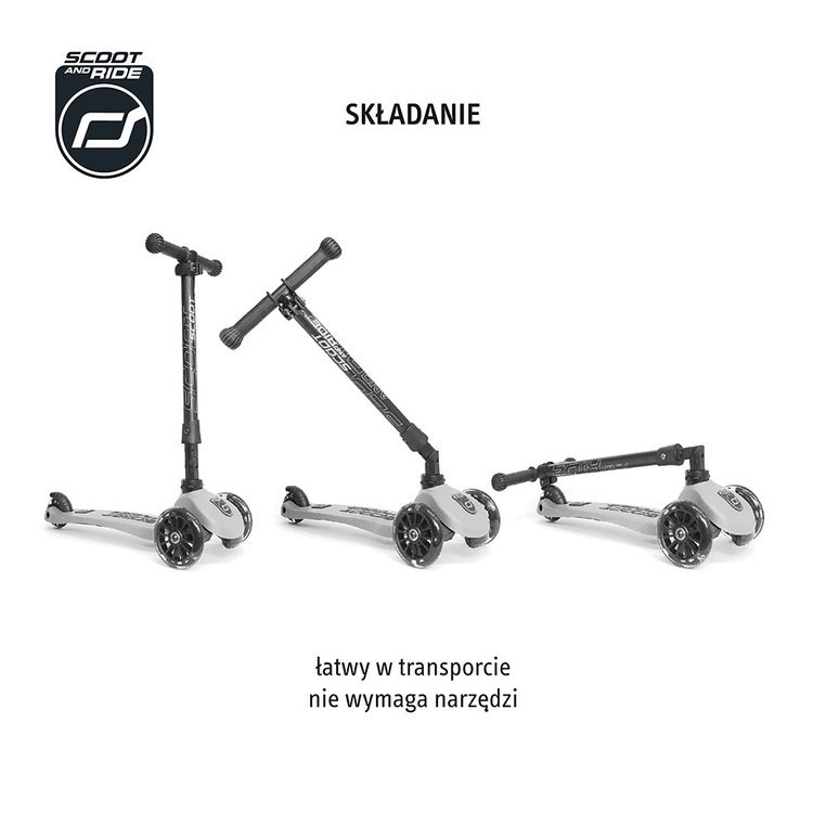 SCOOTANDRIDE Highwaykick 3 LED Hulajnoga składana ze świecącymi kółkami 3+ Kiwi SCOOTANDRIDE Highwaykick 3 LED Hulajnoga składana ze świecącymi kółkami 3+ Kiwi