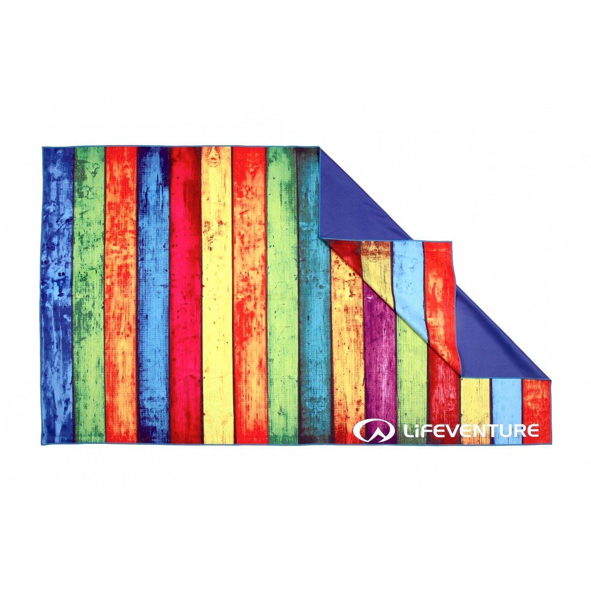LittleLife, Ręcznik szybkoschnący Soft Fibre Lifeventure - Striped Planks 150x90 cm