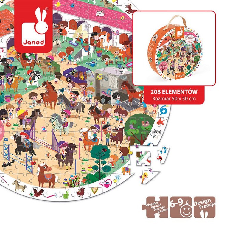 Janod, puzzle obserwacyjne w walizce Stadnina, Janod, puzzle obserwacyjne w walizce Stadnina,