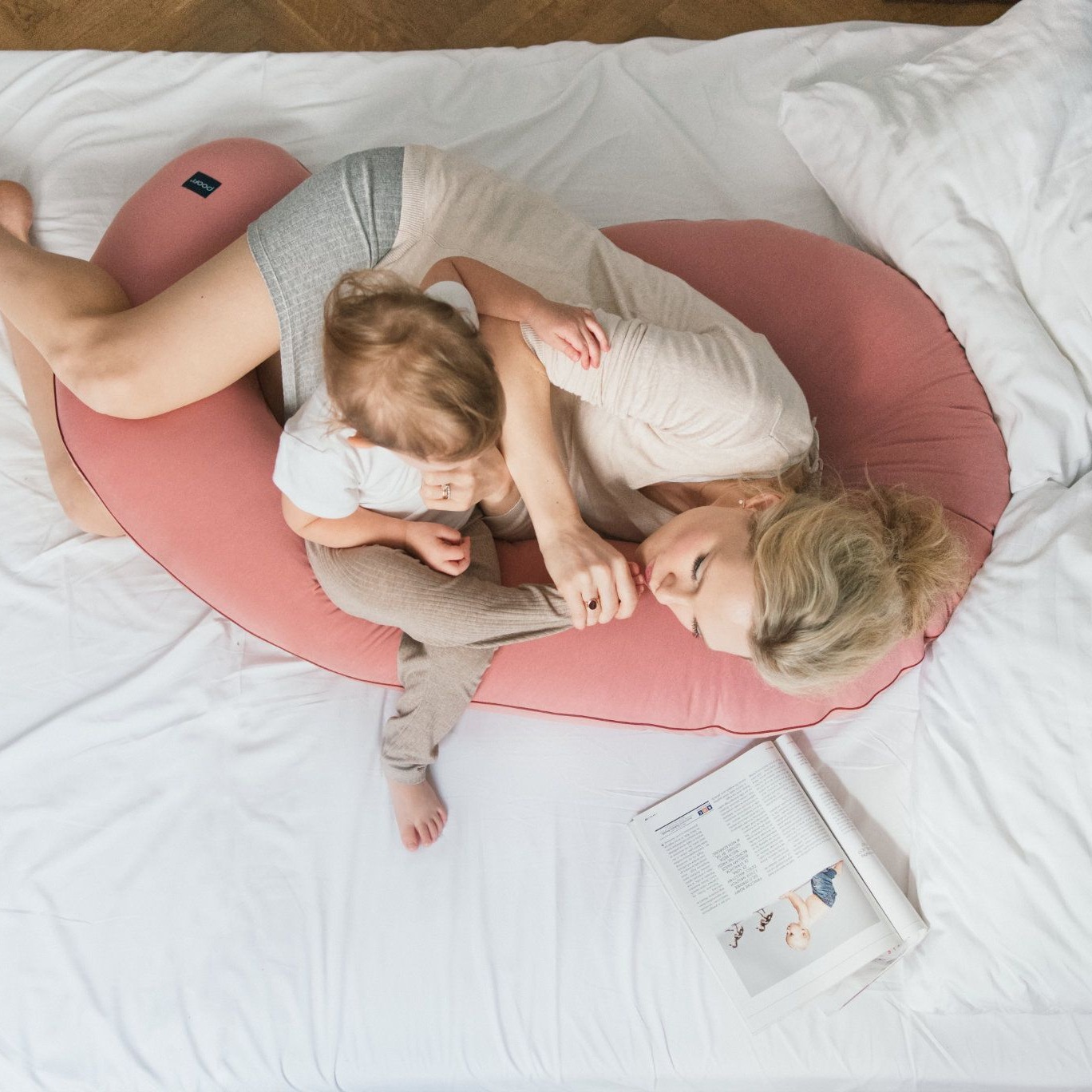 Poofi, Poduszka ciążowa Organic - herbaciana róża