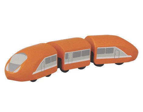 plan toys, Nowoczesny pociąg - zestaw drewnianych wagoników