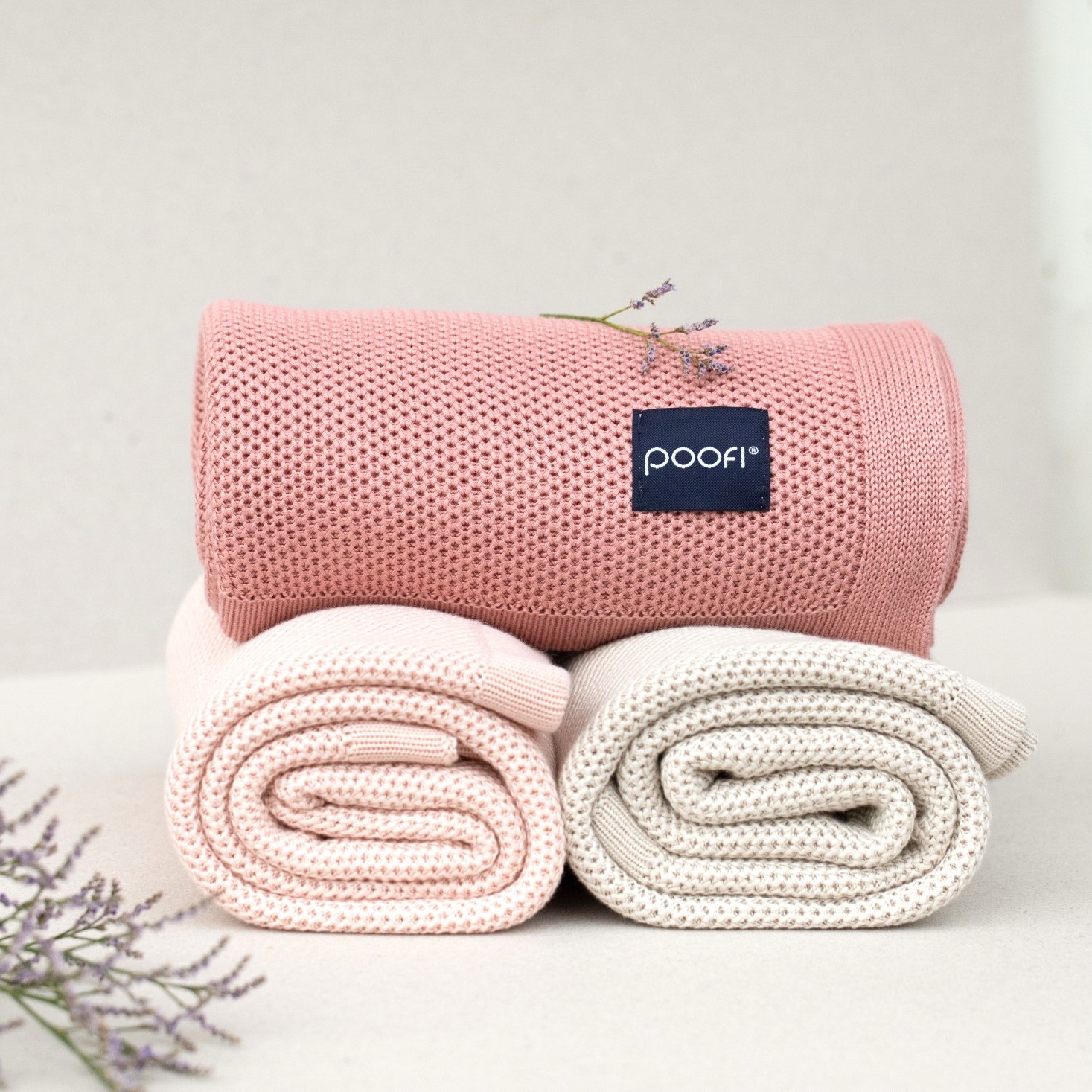Poofi, Kocyk bambusowy Faro  Vintage pink Poofi, Kocyk bambusowy Faro  Vintage pink