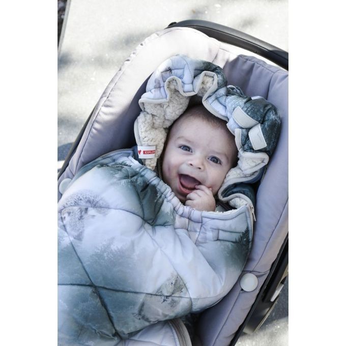 Lodger, Śpiwór do fotelika Mini Bunker Scandinavian Print Sage Botanimal