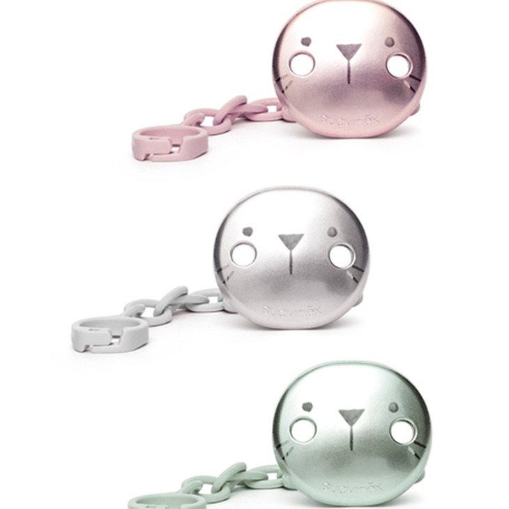 Suavinex, Klips do smoczka HYGGE - kotek różowy