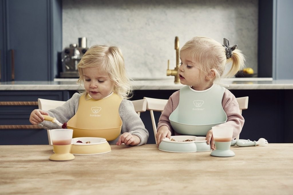 BABYBJORN, Zestaw obiadowy Powder Yellow